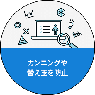 カンニングや替え玉を防止