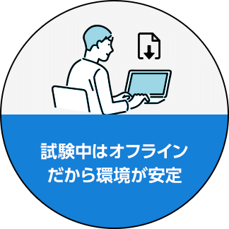 試験中はオフライン だから環境が安定